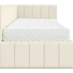 vidaXL Hoekbedframe met Matras 2 st Crème 80 x 200 cm Fluweel
