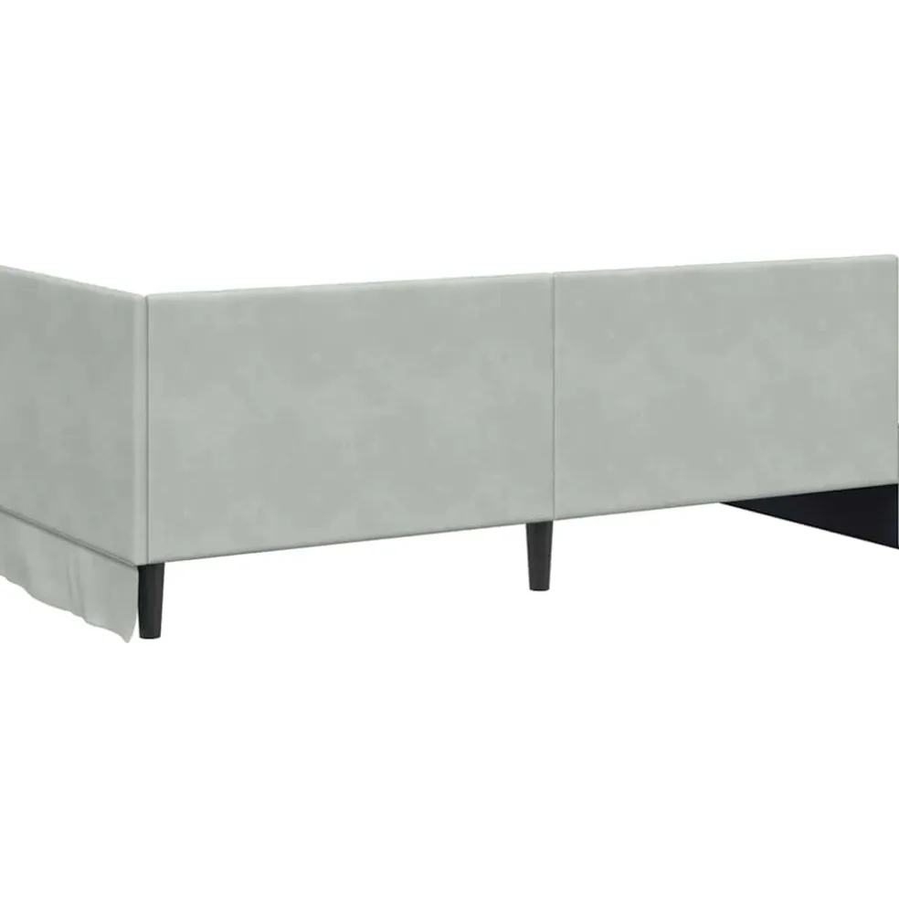 vidaXL Hoekbedframe met Matras 2 st Lichtgrijs 80 x 200 cm Fluweel