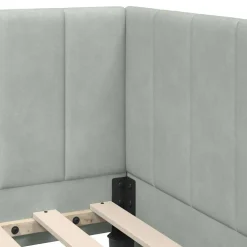 vidaXL Hoekbedframe met Matras 2 st Lichtgrijs 80 x 200 cm Fluweel