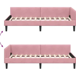 vidaXL Hoekbedframe Roze 80 x 200 cm Fluweel