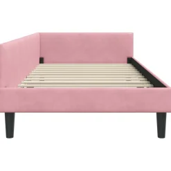 vidaXL Hoekbedframe Roze 80 x 200 cm Fluweel