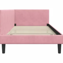 vidaXL Hoekbedframe Roze 80 x 200 cm Fluweel