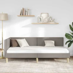 vidaXL Hoekbedframe Taupe 80 x 200 cm Stof