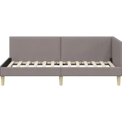 vidaXL Hoekbedframe Taupe 80 x 200 cm Stof
