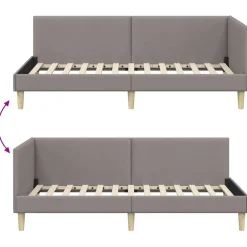 vidaXL Hoekbedframe Taupe 80 x 200 cm Stof