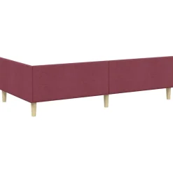 vidaXL Hoekbedframe Wijnrood 80 x 200 cm Stof