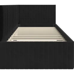 vidaXL Hoekbedframe Zwart 80 x 200 cm Fluweel