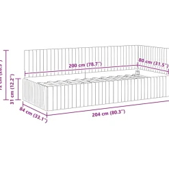 vidaXL Hoekbedframe Zwart 80 x 200 cm Fluweel