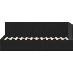 vidaXL Hoekbedframe Zwart 80 x 200 cm Fluweel
