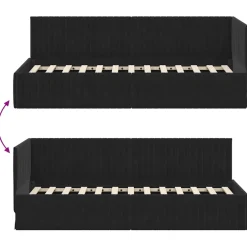 vidaXL Hoekbedframe Zwart 80 x 200 cm Fluweel