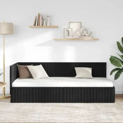 vidaXL Hoekbedframe Zwart 80 x 200 cm Fluweel