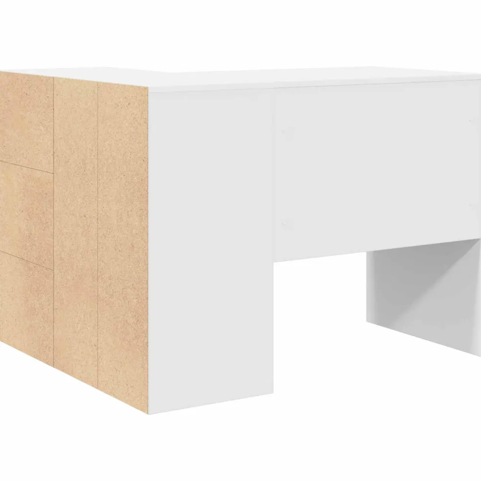 vidaXL Hoekbureau met lade met plank met opslag Wit 102 x 88 x 75 cm