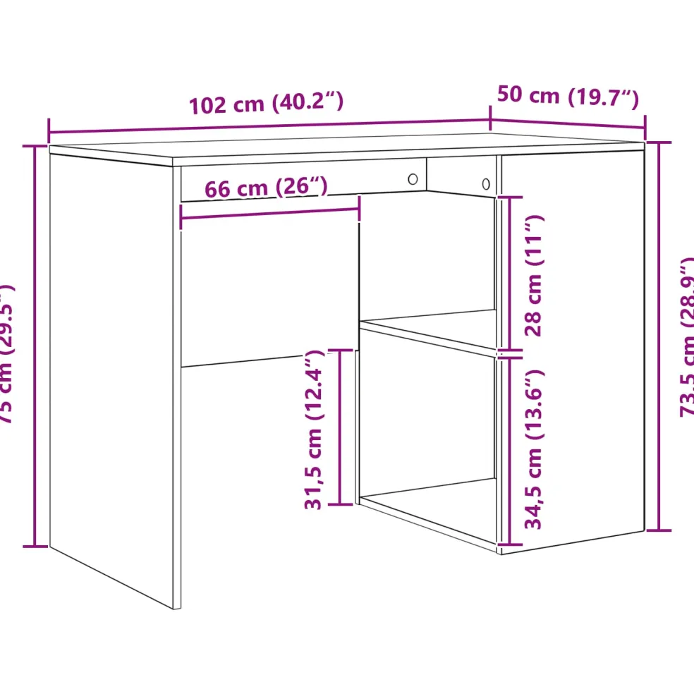 vidaXL Hoekbureau met lade met plank met opslag Wit 102 x 88 x 75 cm