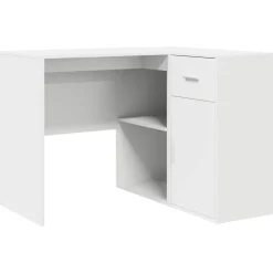 vidaXL Hoekbureau met lade met plank met opslag Wit 102 x 88 x 75 cm