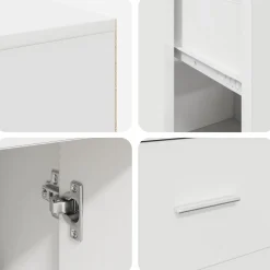 vidaXL Hoekbureau met lade met plank met opslag Wit 102 x 88 x 75 cm