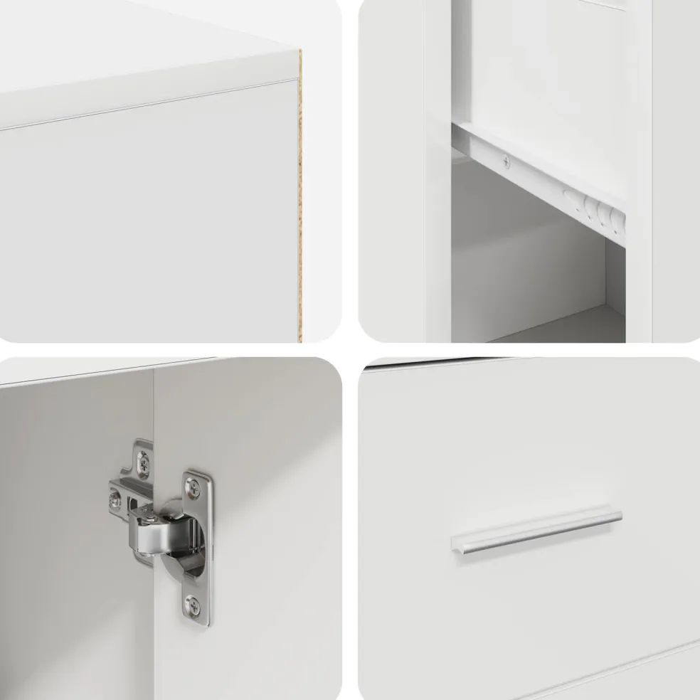 vidaXL Hoekbureau met lade met plank met opslag Wit 102 x 88 x 75 cm