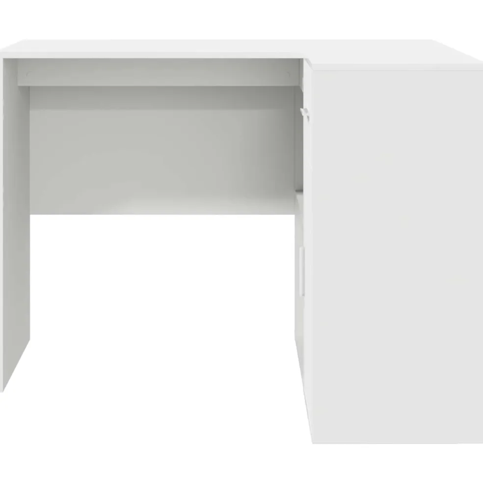 vidaXL Hoekbureau met lade met plank met opslag Wit 102 x 88 x 75 cm