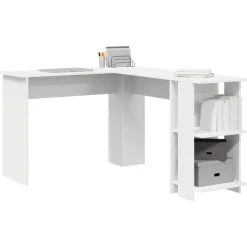 vidaXL Hoekbureau Wit Bewerkt hout 140 x 113,5 x 75 cm