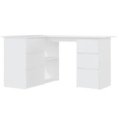 vidaXL Hoekbureau 145x100x76 cm bewerkt hout wit