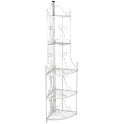 vidaXL Hoekig Plantenrek Romy (wit)