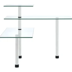 vidaXL Hoekkastje keuken 3-laags gehard glas