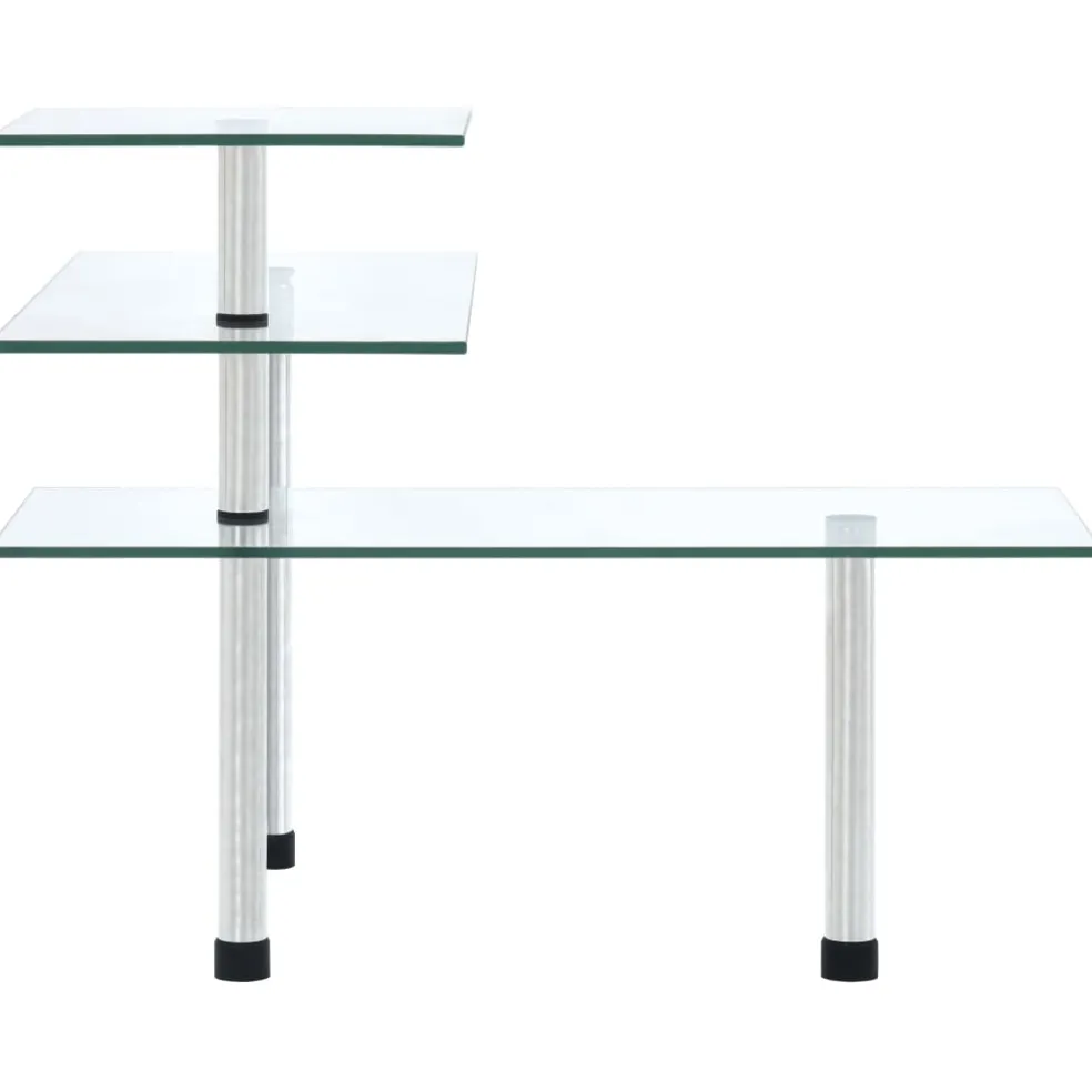 vidaXL Hoekkastje keuken 3-laags gehard glas