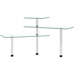 vidaXL Hoekkastje keuken 3-laags gehard glas