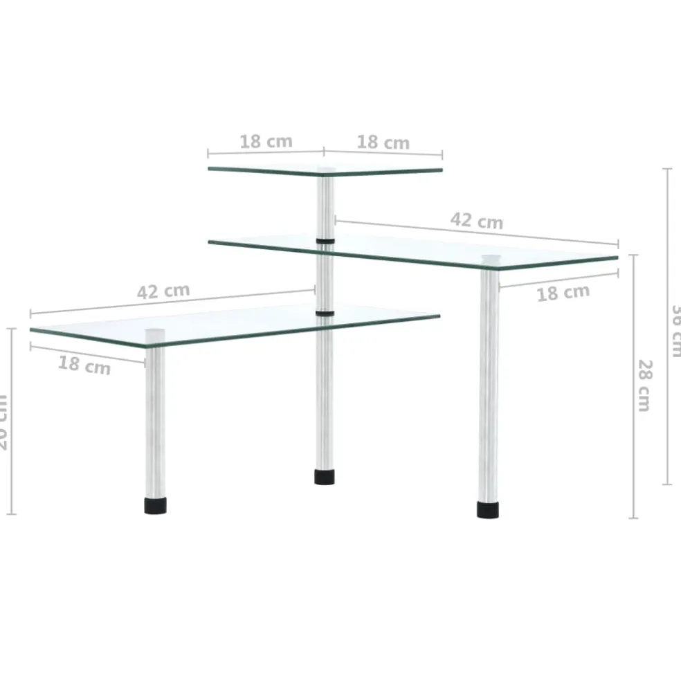 vidaXL Hoekkastje keuken 3-laags gehard glas