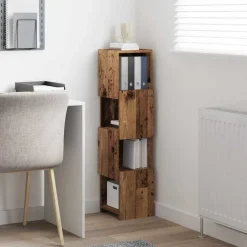 vidaXL Hoekkast 25,5x25x102cm Bewerkt hout Oudhout
