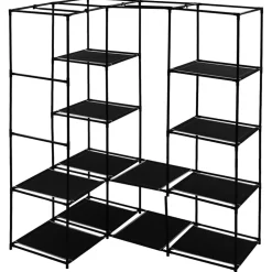vidaXL Hoekkledingkast 130x87x169 cm zwart