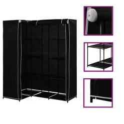 vidaXL Hoekkledingkast 130x87x169 cm zwart