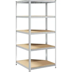 vidaXL Hoekplank met plank Zilver 90 x 90 x 198 cm Bewerkt hout