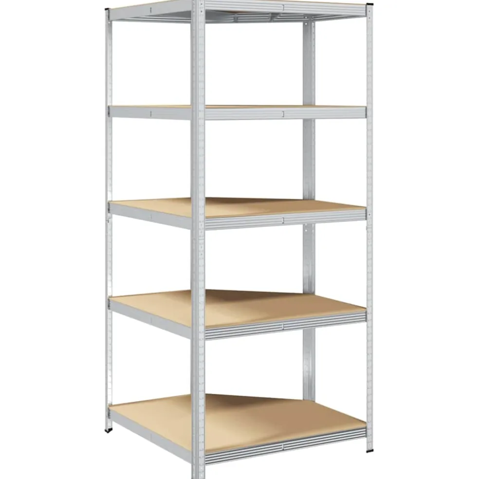 vidaXL Hoekplank met plank Zilver 90 x 90 x 198 cm Bewerkt hout