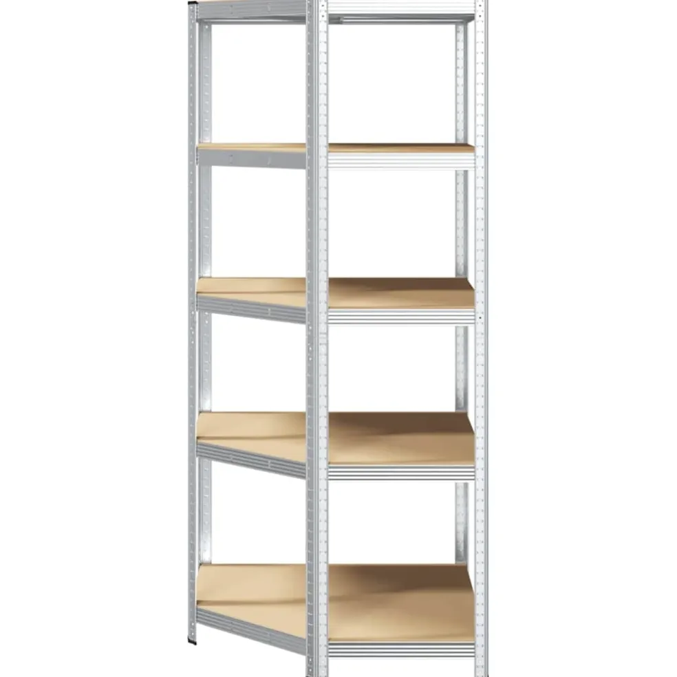 vidaXL Hoekplank met plank Zilver 90 x 90 x 198 cm Bewerkt hout