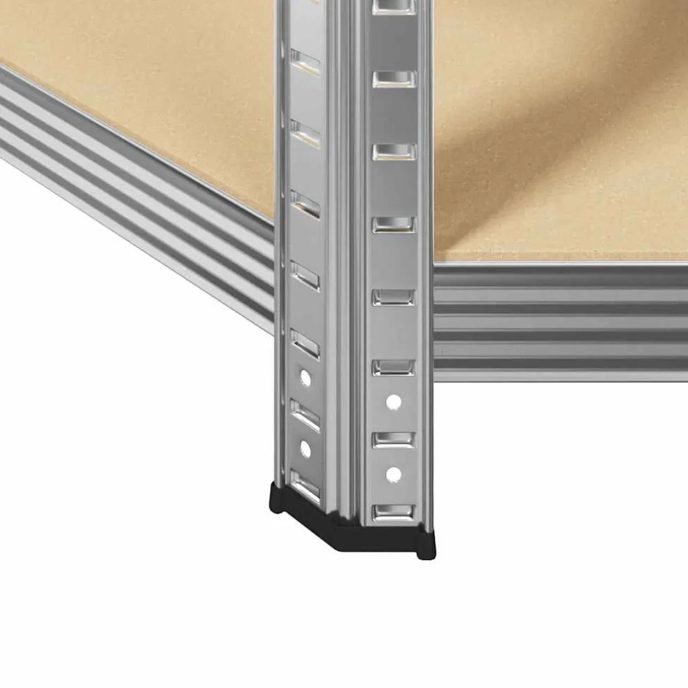 vidaXL Hoekplank met plank Zilver 90 x 90 x 198 cm Bewerkt hout