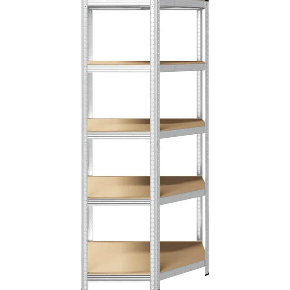 vidaXL Hoekplank met plank Zilver 90 x 90 x 198 cm Bewerkt hout