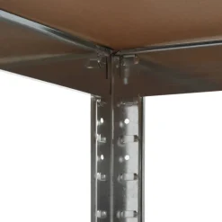 vidaXL Hoekrek 5-laags staal en bewerkt hout zilverkleurig