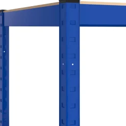 vidaXL Hoekrek 4-laags staal en bewerkt hout blauw