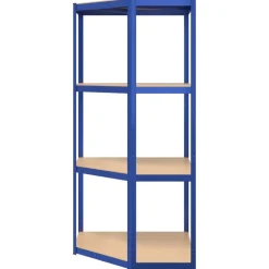 vidaXL Hoekrek 4-laags staal en bewerkt hout blauw