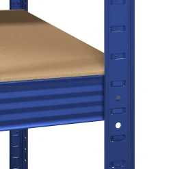 vidaXL Hoekrek 5-laags staal en bewerkt hout blauw