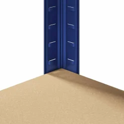 vidaXL Hoekrek 5-laags staal en bewerkt hout blauw