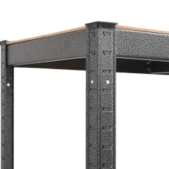 vidaXL Hoekrek robuust 5-laags staal en bewerkt hout grijs