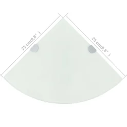 vidaXL Hoekschap met chromen dragers 25x25 cm glas wit