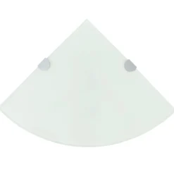 vidaXL Hoekschap met chromen dragers 25x25 cm glas wit