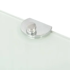 vidaXL Hoekschap met chromen dragers 25x25 cm glas wit