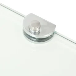 vidaXL Hoekschap met chromen dragers transparant 25x25 cm glas