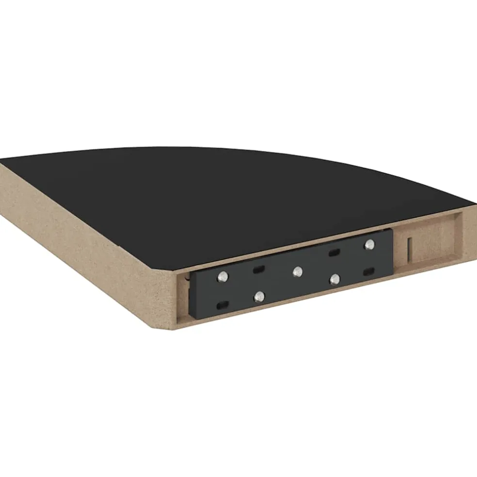 vidaXL Hoekschap zwevend 25x25x3,8 cm MDF zwart