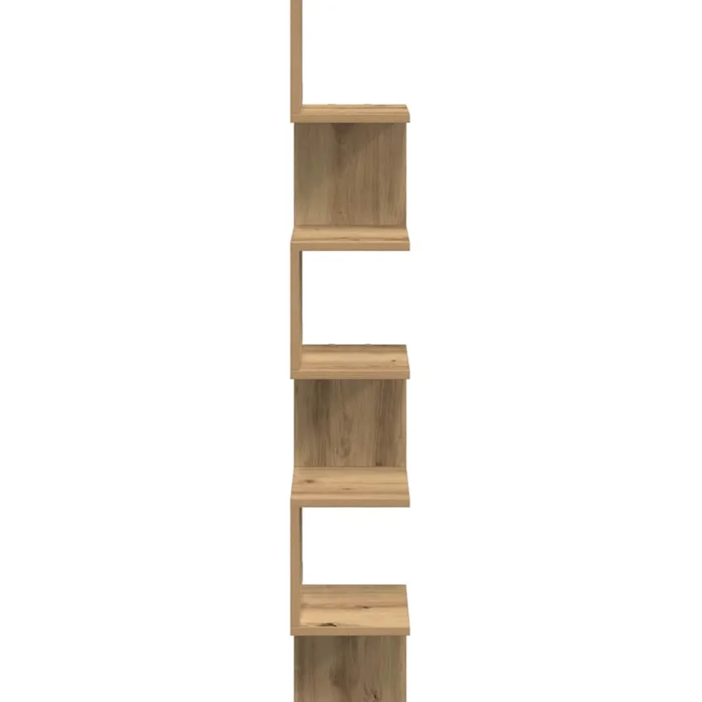 vidaXL Hoekwandschap 20x20x127,5 cm bewerkt hout artisanaal eiken