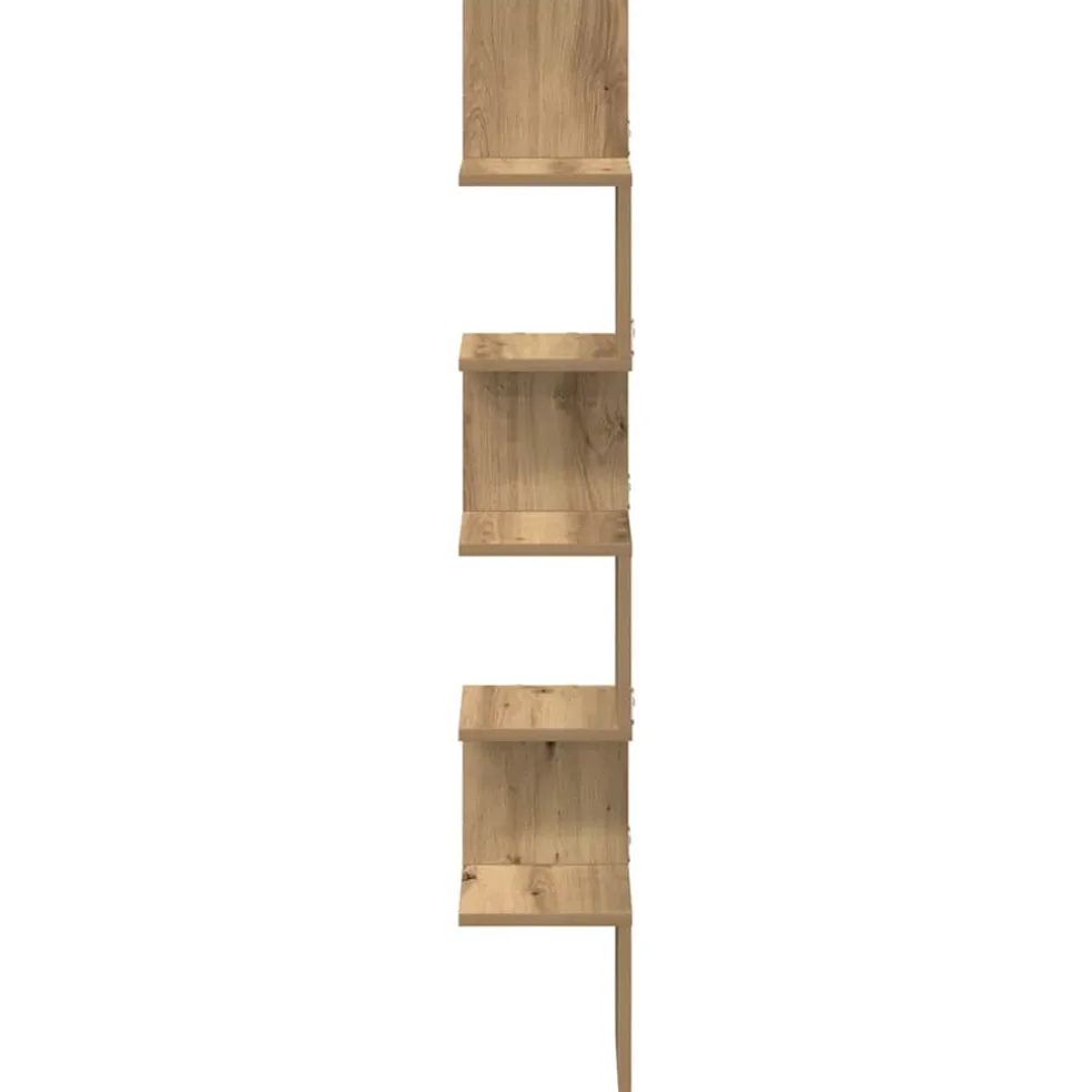 vidaXL Hoekwandschap 20x20x127,5 cm bewerkt hout artisanaal eiken