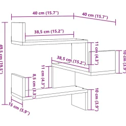 vidaXL Hoekwandschap 40x40x49,5 cm bewerkt hout artisanaal eiken